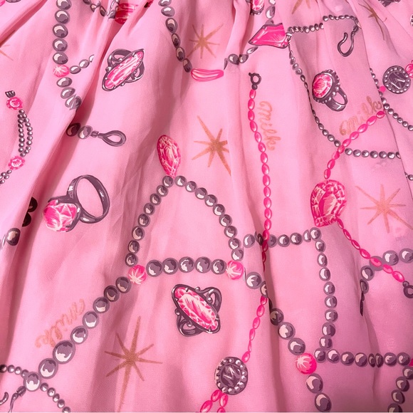 Milk pink jewelry print skirt - Picture 2 of 4